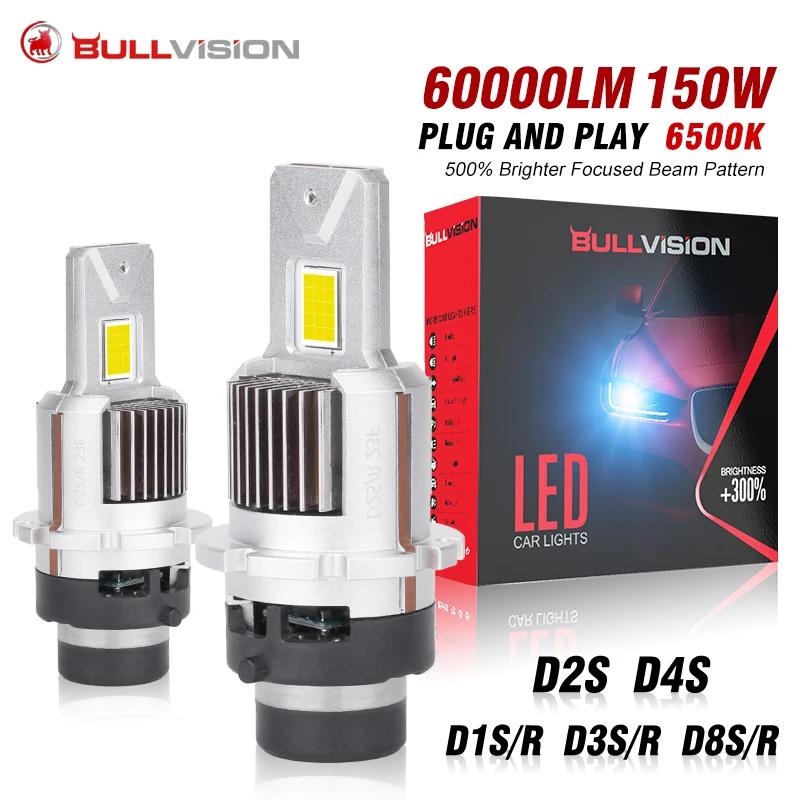 Bullvision 1:1 LED Ʈ , Xeon LED ü ŰƮ,  ʴ CSP Ĩ 600, HID D2R D4R, 65000LM, 150W, D2S D4S
